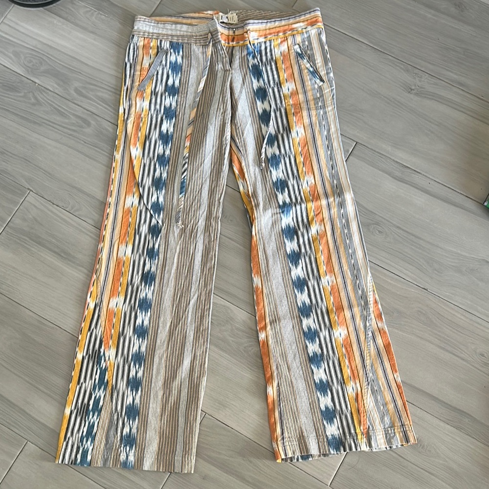 GEORGIE. | Colorful Striped Wide-Leg Linen Pants | Excellent Condition | Size: 6